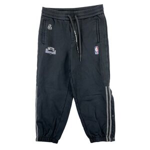 Jack Jones Men's NBA Brooklyn Nets Track Pants Joggers Size M Snap Button Black‎